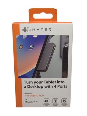 HyperDrive 4-in-1 USB-C Hub iPad Pro Air 4K HDMI 60W PD USB-A 3.5mm